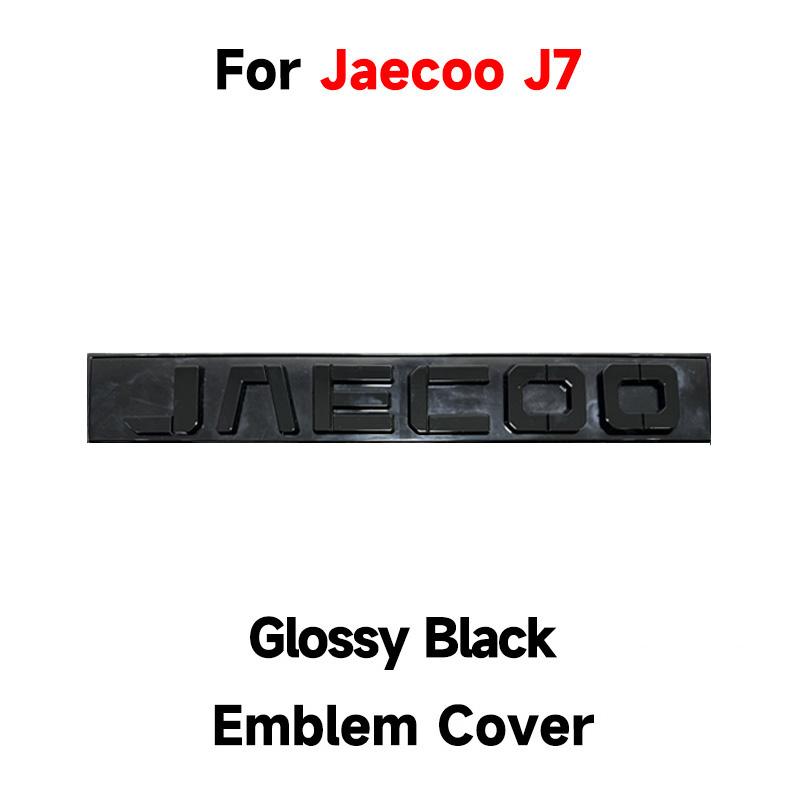 For Jaecoo J7 Explore 06 2023-2026 Gloss Black Emblem Cover Adhesive Overlay Fit Curvature Self-Adhesive Sport Style Exterior