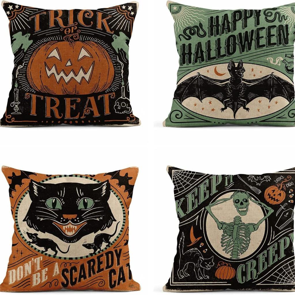 Halloween Pumpkin Letters Pushing Cover New Style Pushing Pillow Cover Pumpkin Festival Cushion Backrest Cover