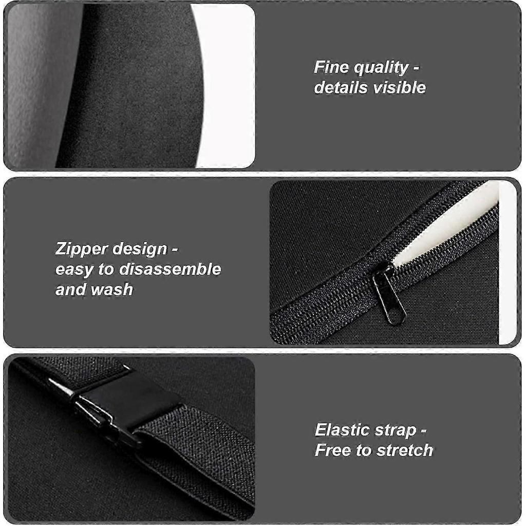 2025 Headrest Lumbar Support Pillow Memory Foam Car Pillow, 2Pack, Breathable Fiber Cover, Ergonomic Fatigue Relief, Black