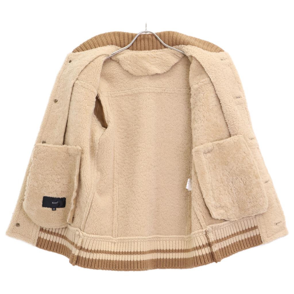 Kemit [Excellent Condition] Sheepskin Mouton/Wool Switch Blouson/ Jacket 42 beigeUsed