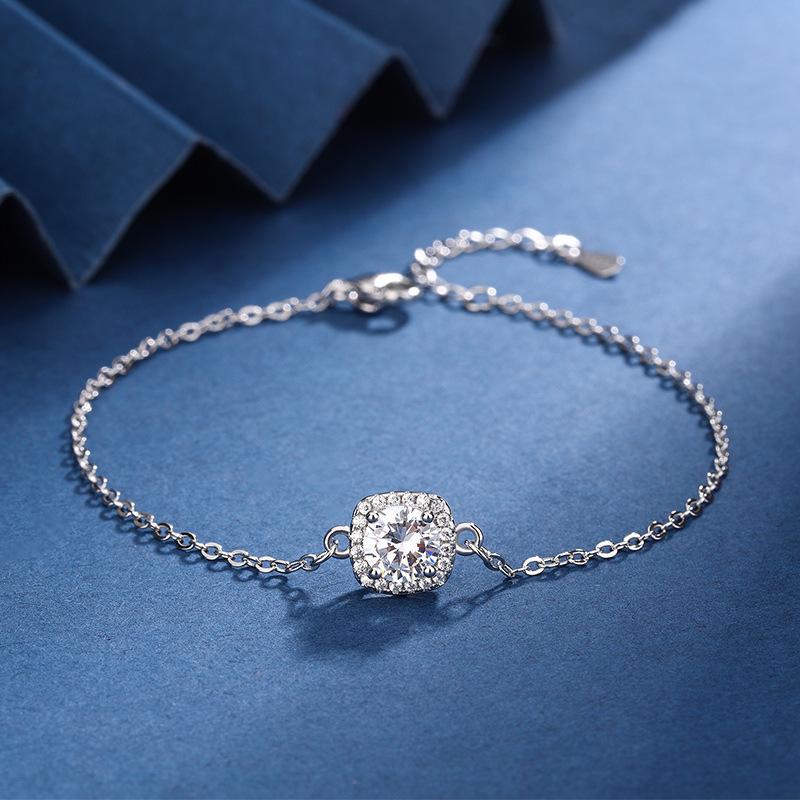 Plating PT950 Square Bag with Simulated Zircon Proposal, Eight Hearts and Eight Arrows Zircon Ring, Mosang Diamond Opening Female Ring