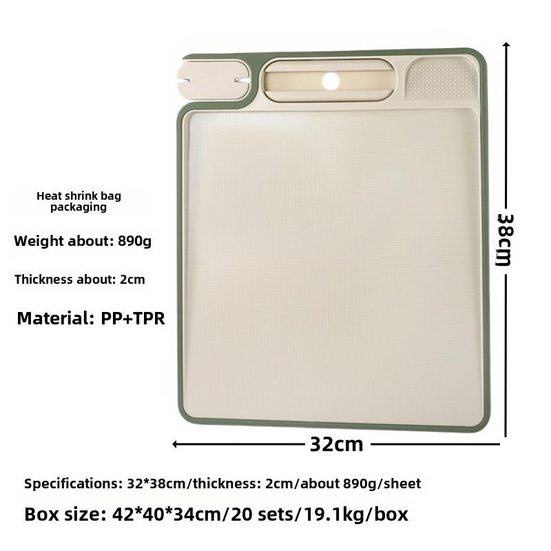 FDA-Approved Wheat Straw Plastic Double-Sided Cutting Board for Meat, Vegetables, and Fruits