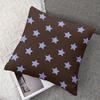Dark Brown Celestial Light Blue Stars square Pillow Cover for Sofa Office Waist Cushion Cover Home Decorative Pillowcase