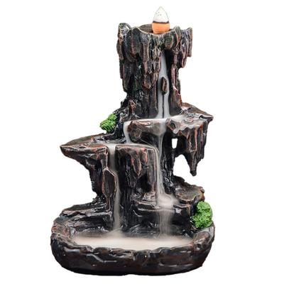 TOMMYFIELD Rückfluss Räuchergefäß, Räucherstäbchenhalter, Buddhistischer Altar Räuchergefäß, Keramik (Ryusui 01)