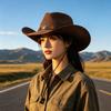 Panama Hat Beach Hat British Wide Brim Top Hat Temperament Men's and Women's Card Vacation Straw Cowboy Hat