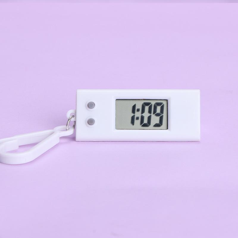 Portable Electronic Clock Keychain Mini Pocket Oval Hanging Watch Digital Table Time Date Display Essential Household Items