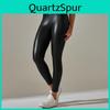 Solide PU Schwarze Leggings Nessaj Lederhosen Damen Sexy Leggings Große Größen