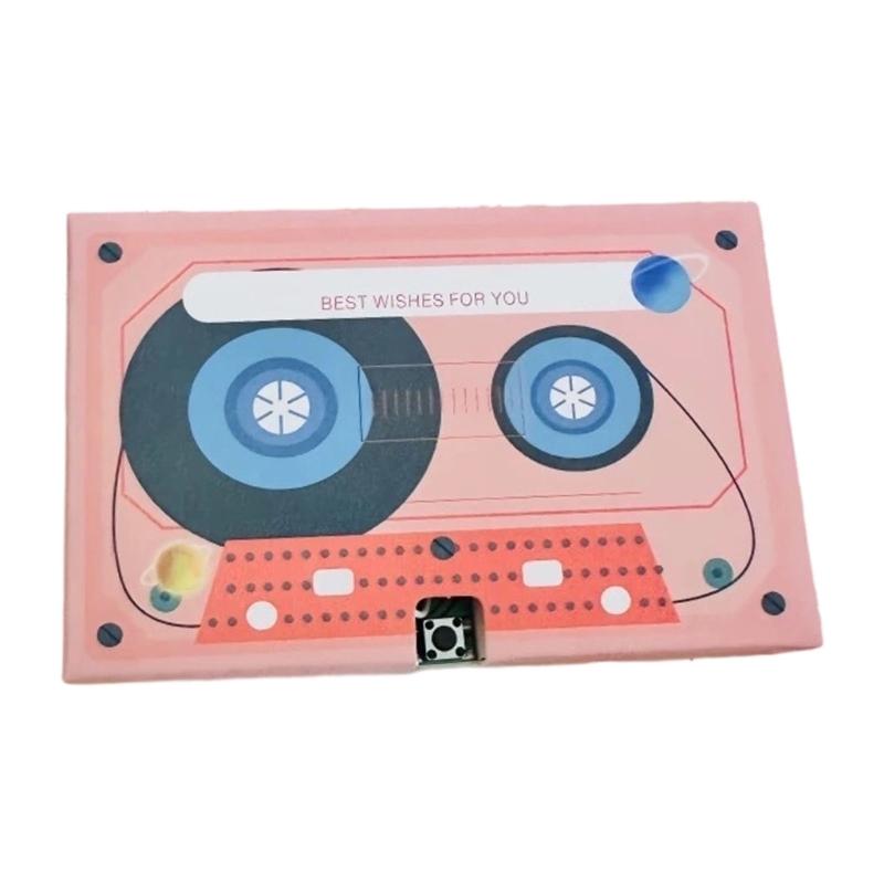 Message Recorder Card Handmade Customizable Voice Recording Cassette Tape Shaped Greeting Card for Couple