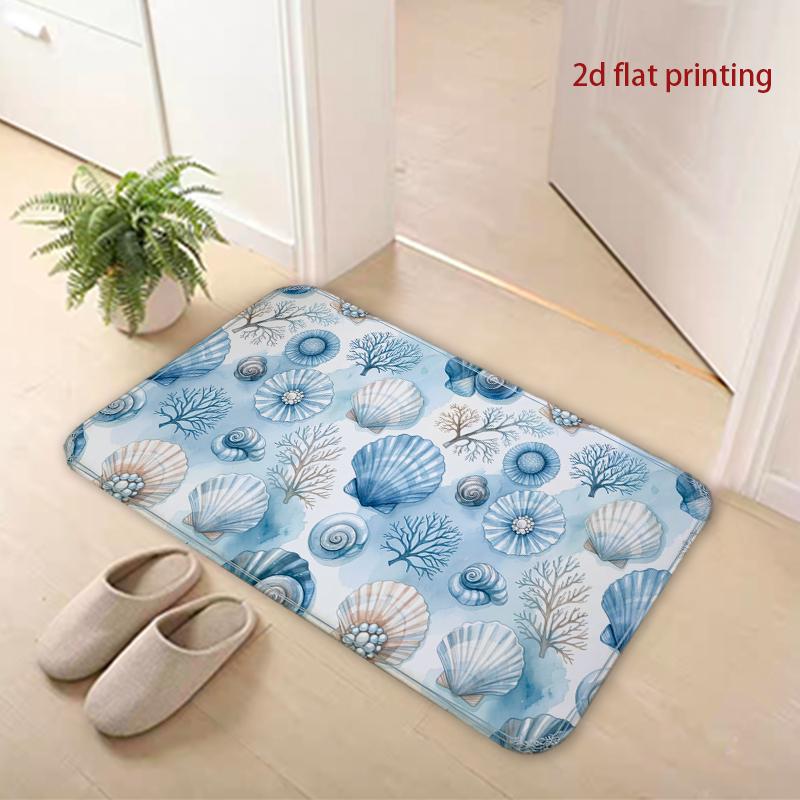 Seashells Ocean Pattern Mat Living Room Decoration Home Sofa Non-Slip Carpet Study Bedroom Tatami Children'S Soft Floor Mat