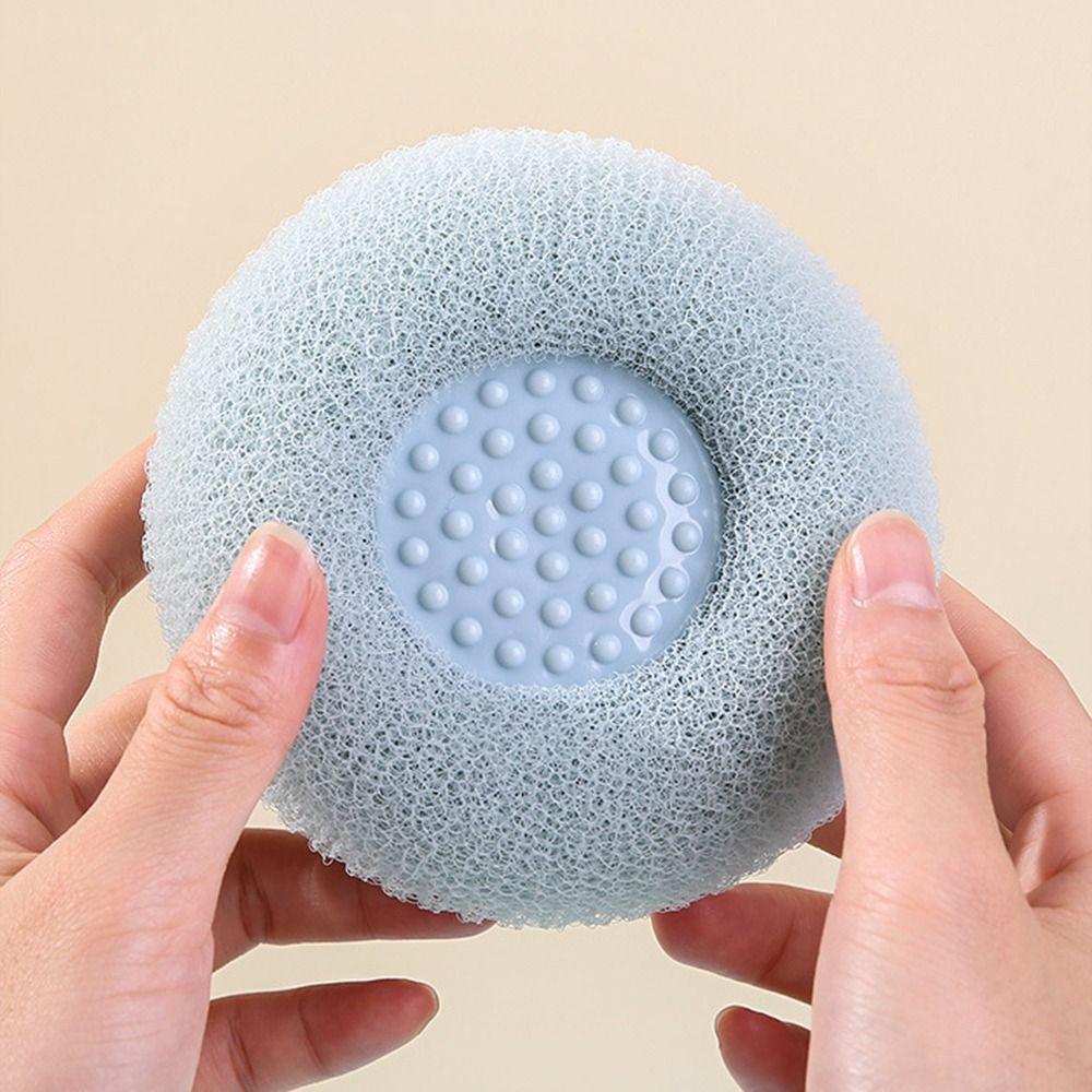 Rich Bubble Shower Bath Ball with Suction Cup Sponge Bubble Brush Massage Brush  Household