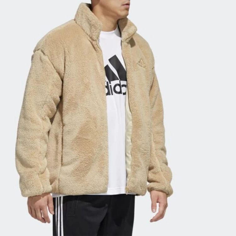 Adidas Jackets Men's Brown Stand Collar Moderate Soft Shell GL7418