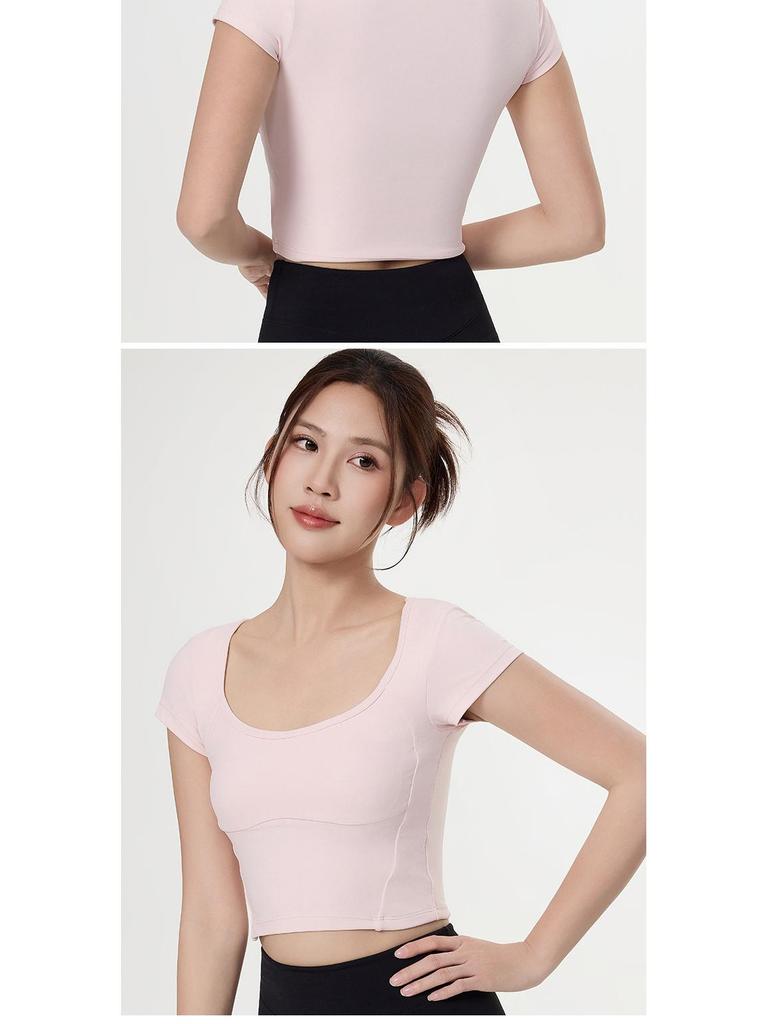 Women's Short Sleeve Yoga & Fitness Quick-Dry Slimming Top