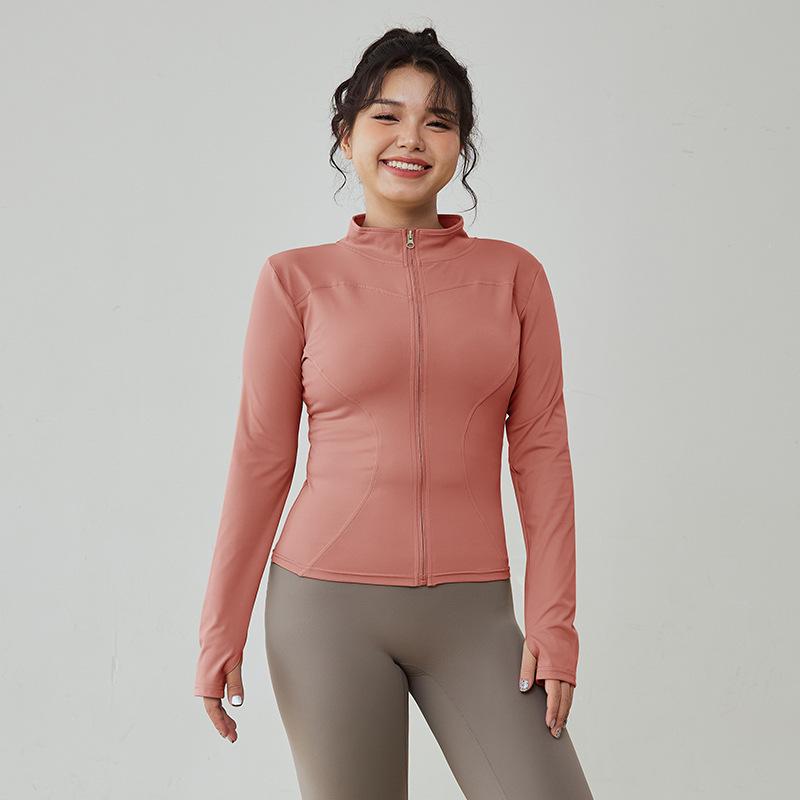 

Женская быстросохнущая куртка для йоги - с длинным рукавом на молнии для бега и фитнеса M