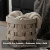 Woven Laundry Basket with Liner Decorative Storage Rigid for Bedroom