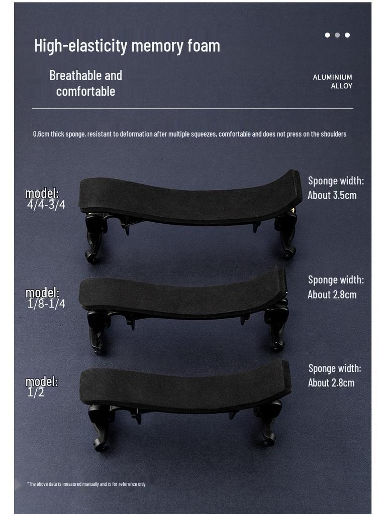 Spalliera per Violino Curva Grande Regolabile per Bambini (4/4, 1/2, 1/4) - Design Professionale Portante