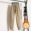 Winter Harlan Bunched Feet and Fleece Embroidered Thick Sweatpants