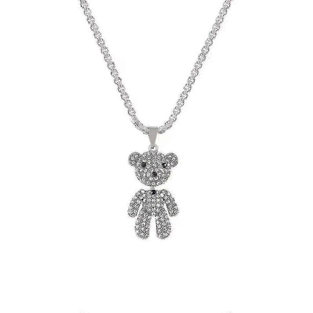 New Necklace Women's Crystal Chain Love Pendant Children's Jewelry Girl's Gift