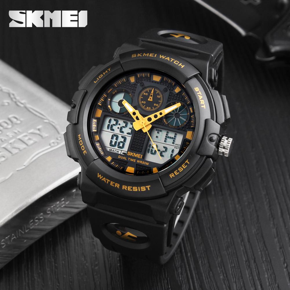 Skmei Herren Sportuhren Digitaluhr Alarm Dual Display Stoppuhr Militärische wasserdichte Armbanduhren 1270