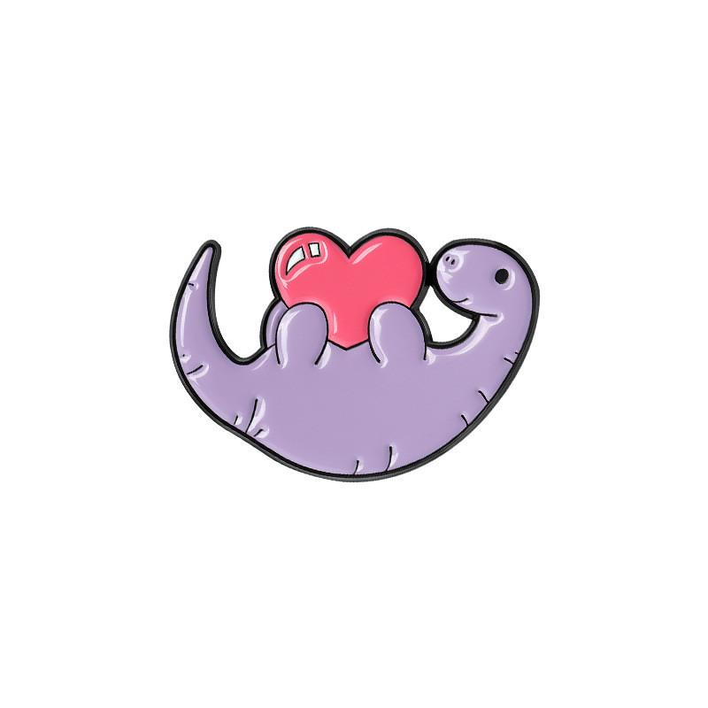 Cute Cartoon Charming Dinosaur Brooch Set Fashionable Pin Accessories For Bags Clothing
