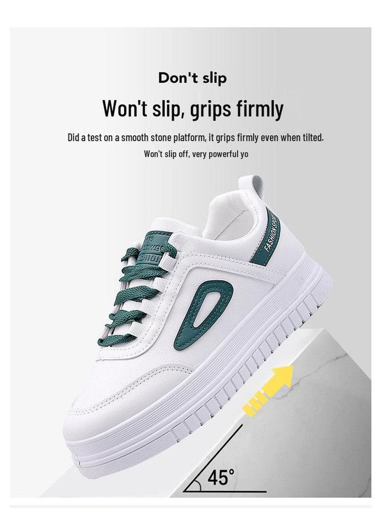 Women's 2024 Trendy White Sneakers - Versatile, Breathable & Casual for Spring