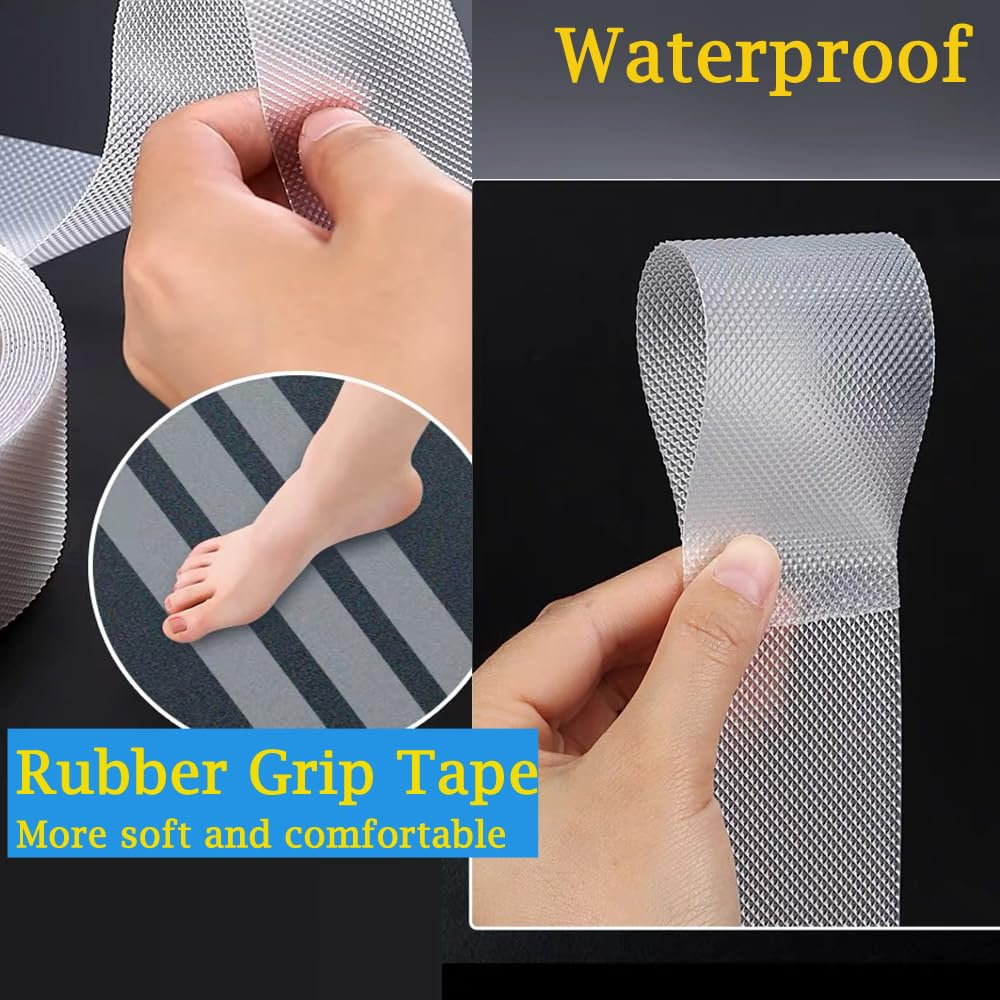 Bathroom Kitchen Transparent Anti-Slip Strip Tape Stickers For Bathroom Floor And Shower - Bathtub Floor Safety Anti-Slip Strips