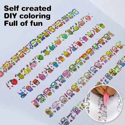 Cartoon Rollstempel Selbstfärbend Nicht wiederverwendbar Scrapbooking Schreibwarenstempel DIY Ausmalwerkzeuge Vorschüler Kindergarten Spielzeug