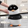 Cartoon Penguin Shape Trash Can With Flip Lid ABS and PP Waste Bin for Home Kitchen Bathroom Office Decoration