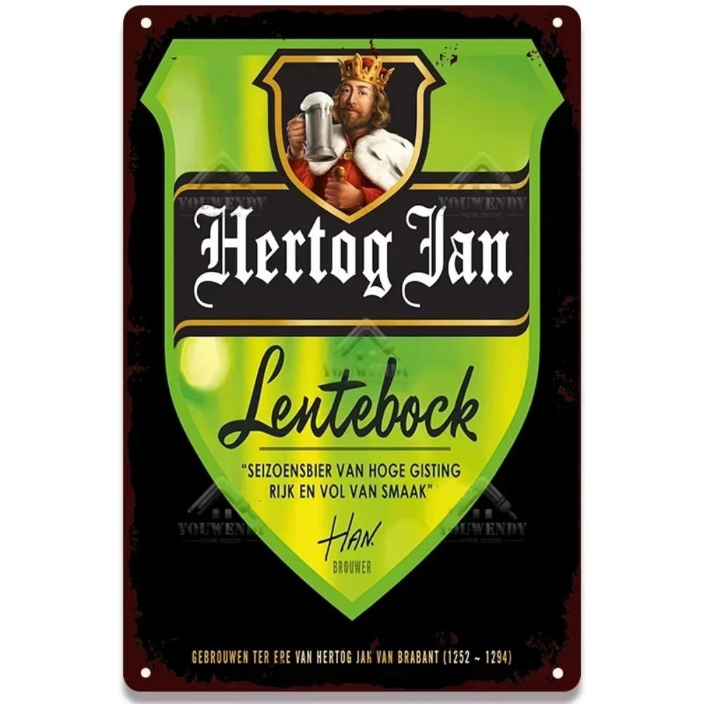 Retro Hertog Jan Metal Sign - Exquisitely Crafted Tin with Vivid Paint, Ideal for Bar & Club Decor To Create a Mesmerizing Mural