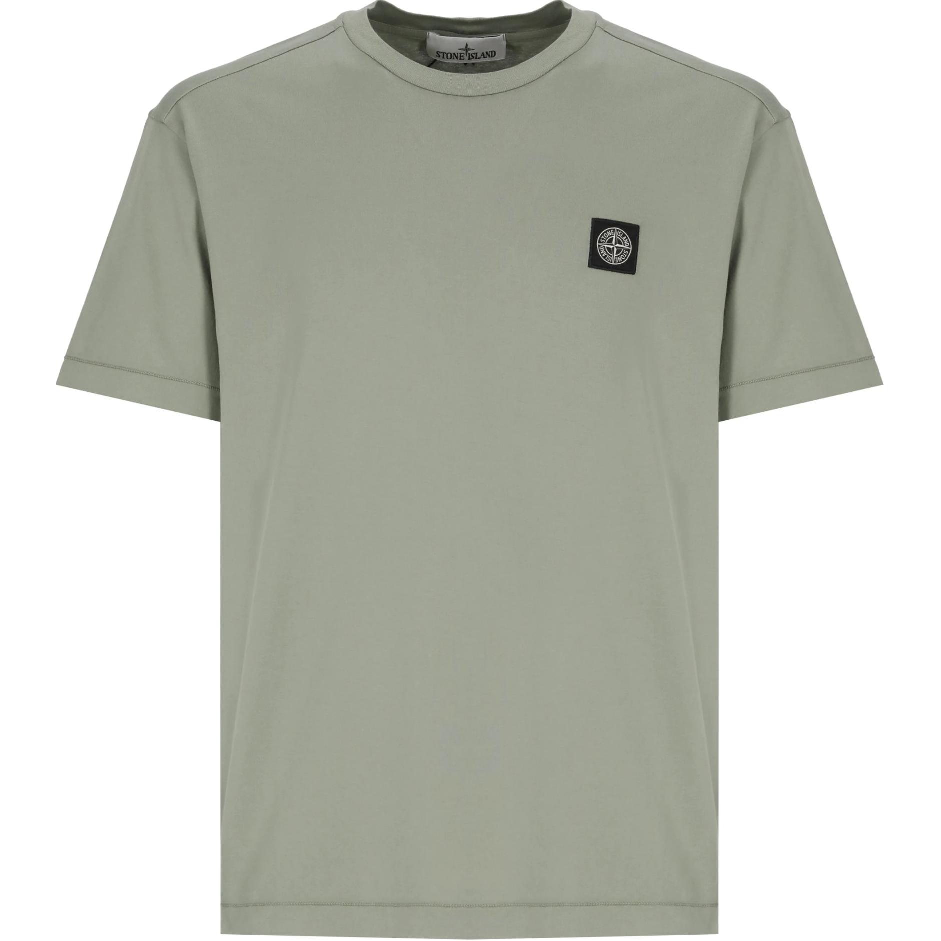 

Stone Island Solid Logo Round Neck Short Sleeve T-Shirt Men Tops Green K1S152100039S0013-V0055 XXL