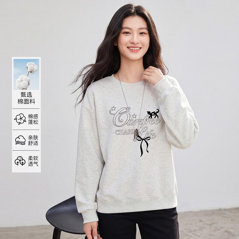 FivePlus Women's Letter Print Crew Neck Sweatshirt