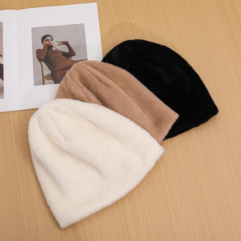 Bonnet Tricoté Coupe-Vent pour Femmes - Moelleux, Chaud, Coupe Grande Tête, Parfait pour l'Extérieur en Automne & Hiver