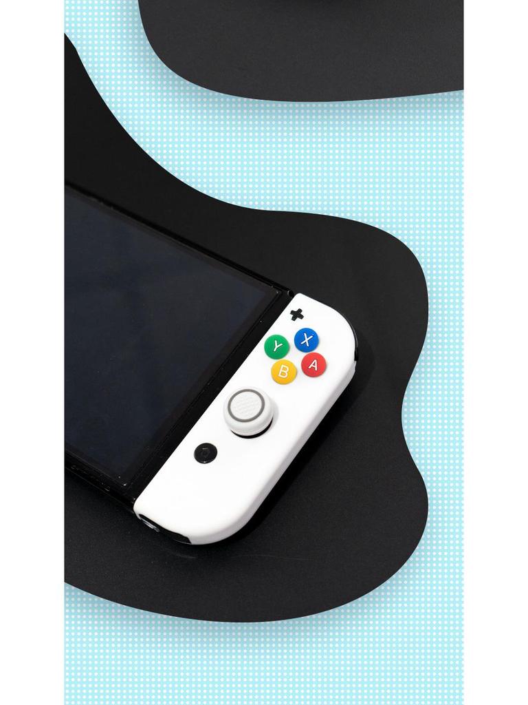 Switch Silicone Keycap - Directional Joystick Cap and Colored Button Sticker for Joy-Con