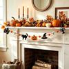 Halloween Banner Pumpkin Ghost Cat Hat Garland, Party Background Wall Hanging Decor, Holiday Themed Party Decoration Supplies
