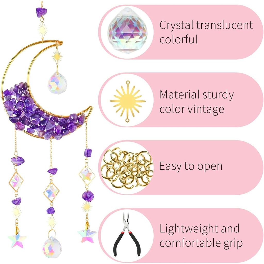 300 Pieces Sun Catcher Crystal Craft , DIY Hanging Light Catcher, Crystal Craft for Living Room,Christmas, Party, Wedding, Outdoor Decoration