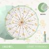 New 16-bone hand open three-fold color glue double-layer umbrella, solid wood handle parasol, sun protection parasol