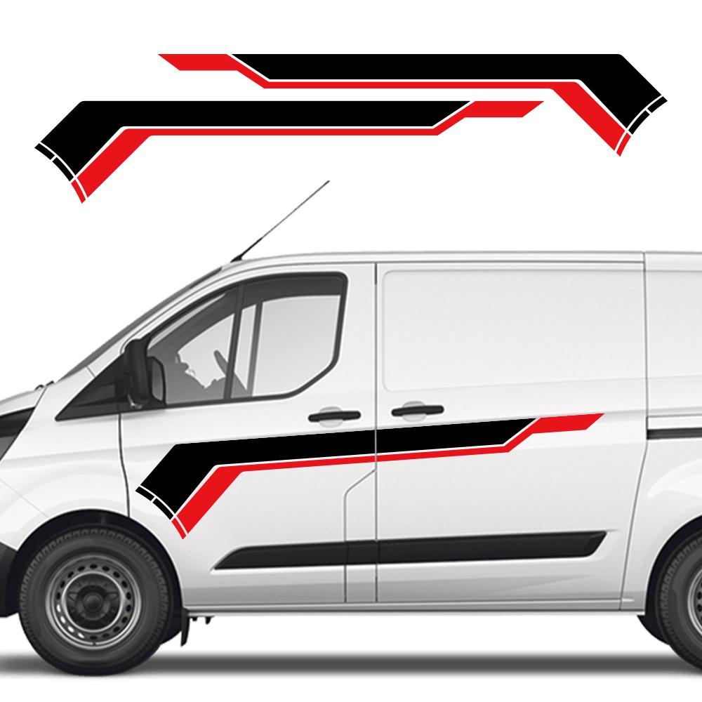 Car Body Side Stickers For Ford Transit Van Sport Side Graphics Stripes Decor Vinyl Decals Auto Decoration Stickers Accessories