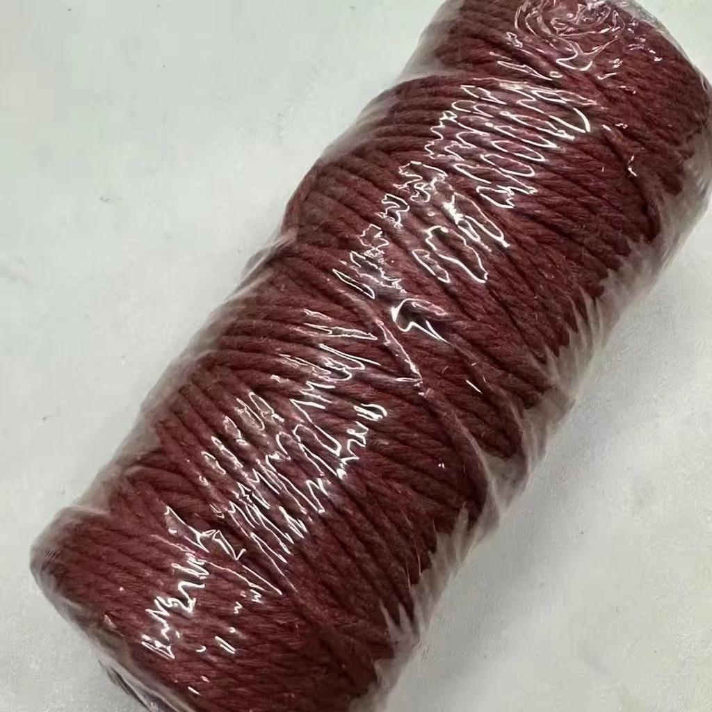 4mm Waterproof Hot Sale Colorful DIY Craft Twine Satin Cord Twisted Cord Natural Macrame Cotton Rope for Bags & Shoes