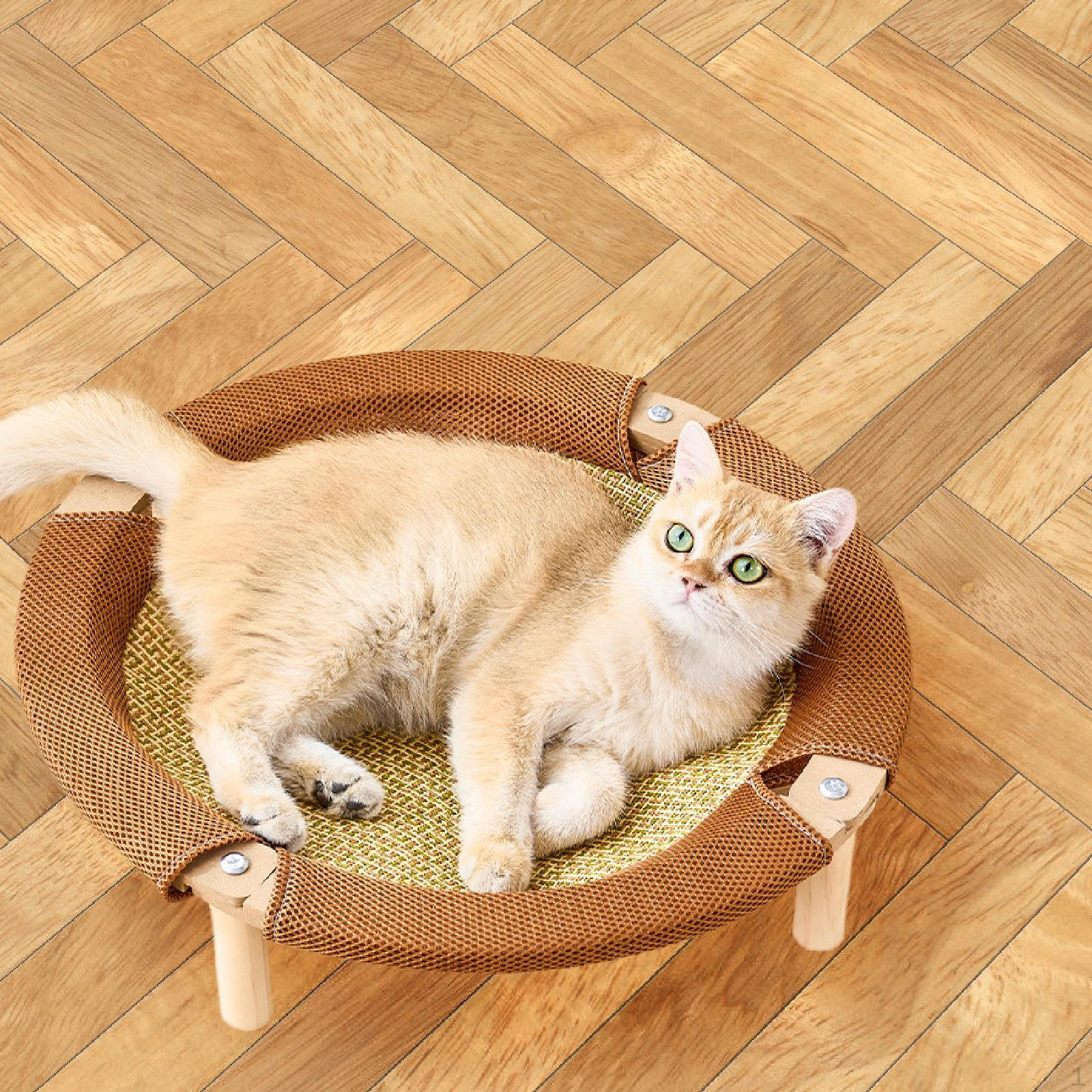 

Кровать-когтеточка для кошек Удобная Многофункциональная Легкая Прочная для домашних кошек Деревянная Царапка Round