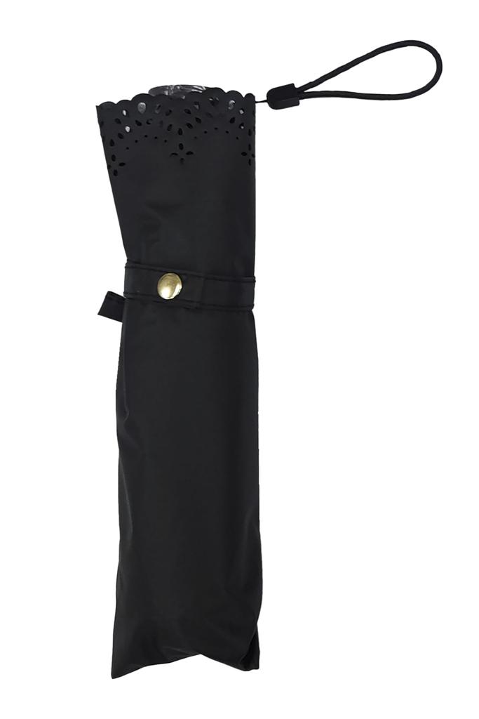 Rose Sangyo 50cm Mini Folding Umbrella with Heat 63500301 Lightweight, Color-Coated, Cut, Black,