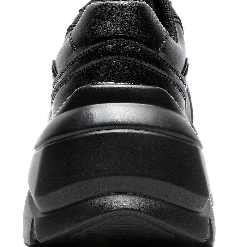 Design Original S/A Stil Sportiv de Stradă Nou Pantofi Negri din Piele cu Înălțime Mărită Pentru Adolescenți Bărbați Pantofi de Tendință pentru Îmbrăcăminte Zilnică