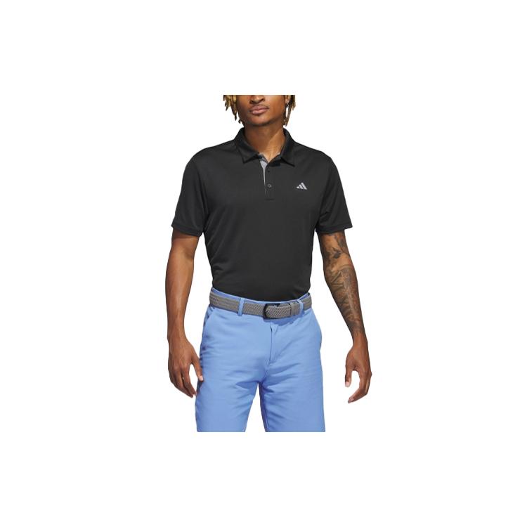 adidas Polo Shirts Men's Black Polo Collar Moderate Straight Fit IA5446