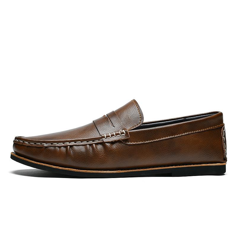Penny Loafers Shoes For Men Boat Shoes Business Large Size 46 47 Leather Man Moccasins Mens Driving Casual Shoe Slip On Flats