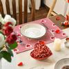 4/6pcs Love Pink Valentine's Day Placemats Mother's Day Wedding Anniversary Placemat for Party Kitchen Restaurant Decoration 12x18inch