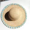 Handmade Natural Raffia Big Brim Straw Hat Breathable Sunscreen Panama Style for Beach Holiday Women's Dame Top Sun Hat