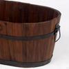 Barrel Planter Preservative Wooden Decorative Ornament Flower Bucket Pot for Backyard Garden