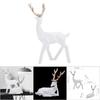 2 Stück Moderne Harz Hirsch Statue Skulptur Heim Desktop Schrank Ornamente Dekoration (golden)