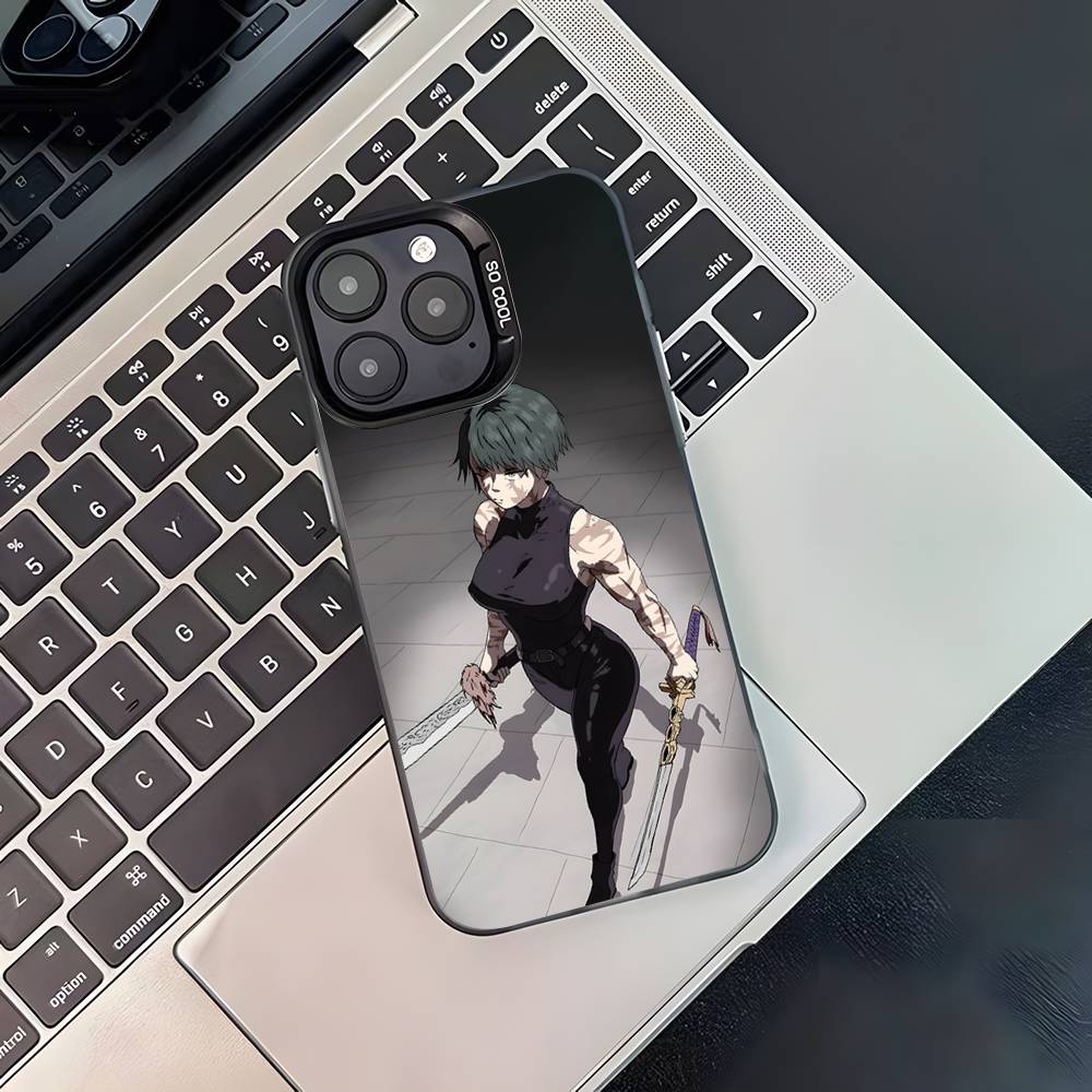 Anime M-Maki ZeninS For iPhone 17,16,15,14,13,12,11,Pro,MAX,Plus Black Shockproof Candy Matte Cover