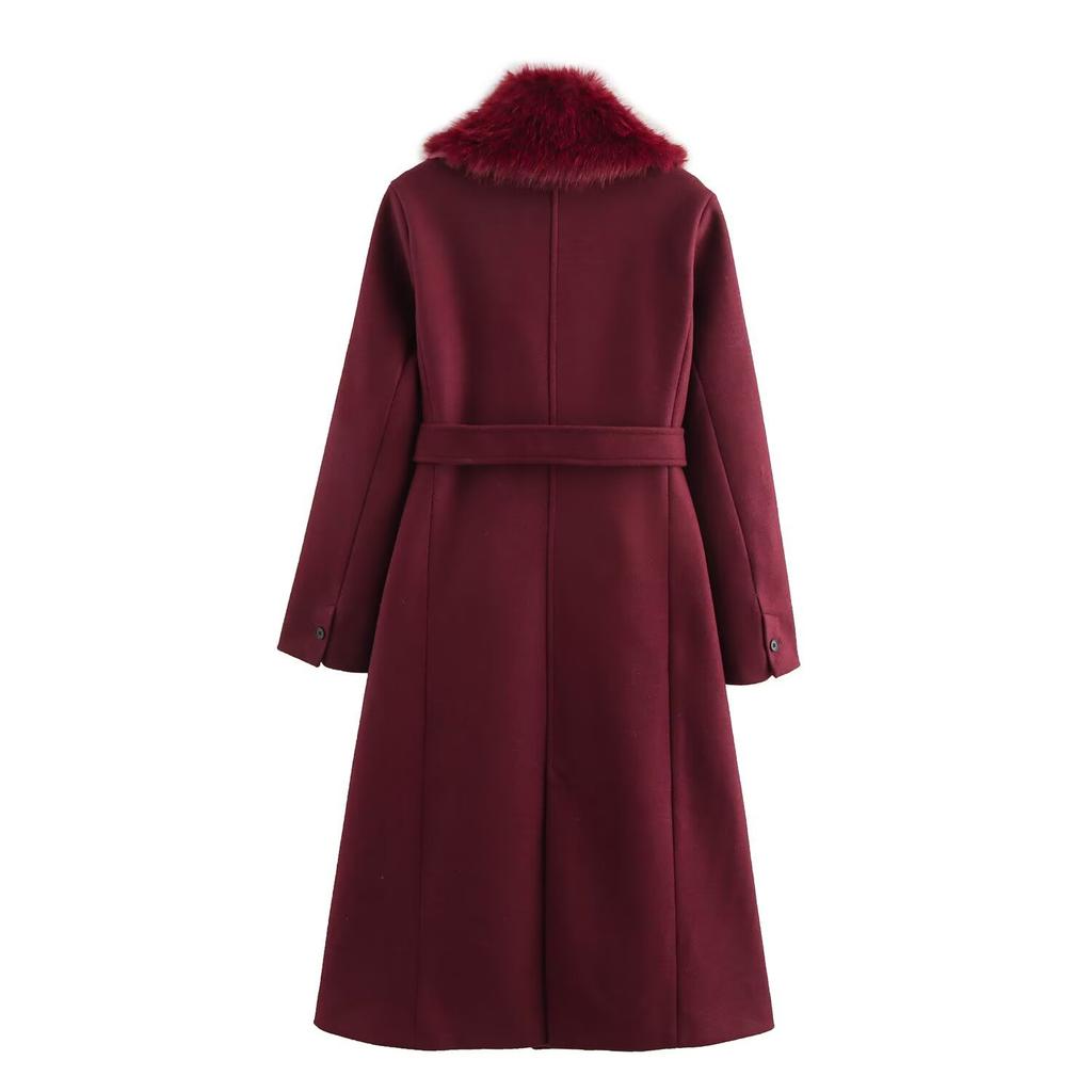 European and American style, new women's clothing, versatile, fashionable fur collar woolen coat 9225147