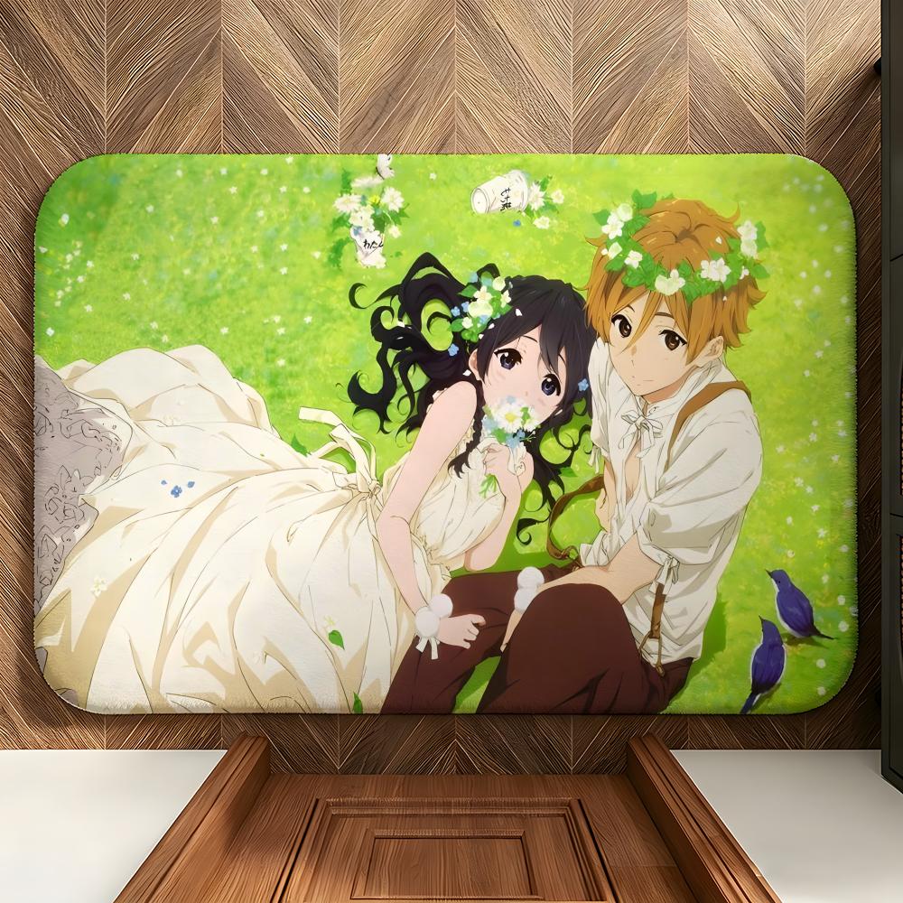 Anime T-Tamako Love S-Story Floor Mat Soft Flannel Floor Mat Suitable for Entryways, Living Rooms, Bedrooms, and Bathrooms