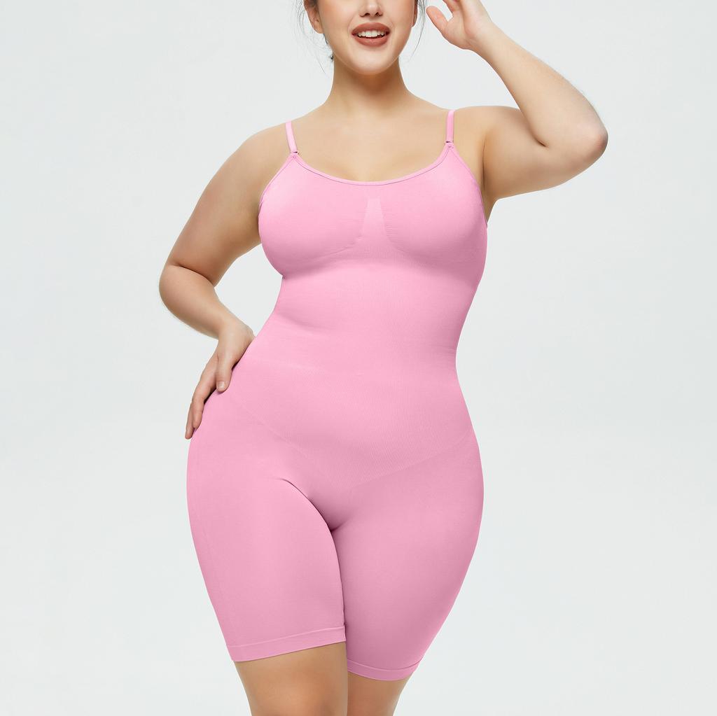 Plus-size Postpartum Hip Lift Seamless Shapewear Women's Corset Full Body Halter Midriff One-piece Underwear